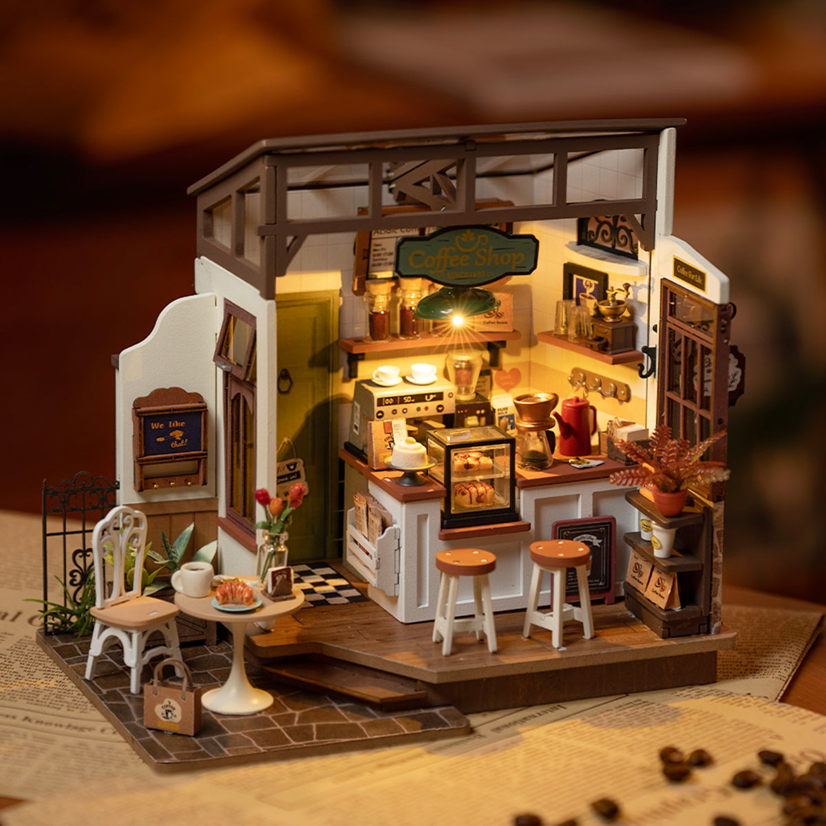 robotime-dg162-flavory-cafe-house-maison-miniature-bois image 2