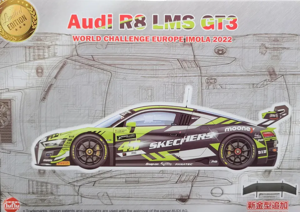 nunu-24044-audi-r8-lms-gt3-maquette-voiture-1-24-rossi image 1