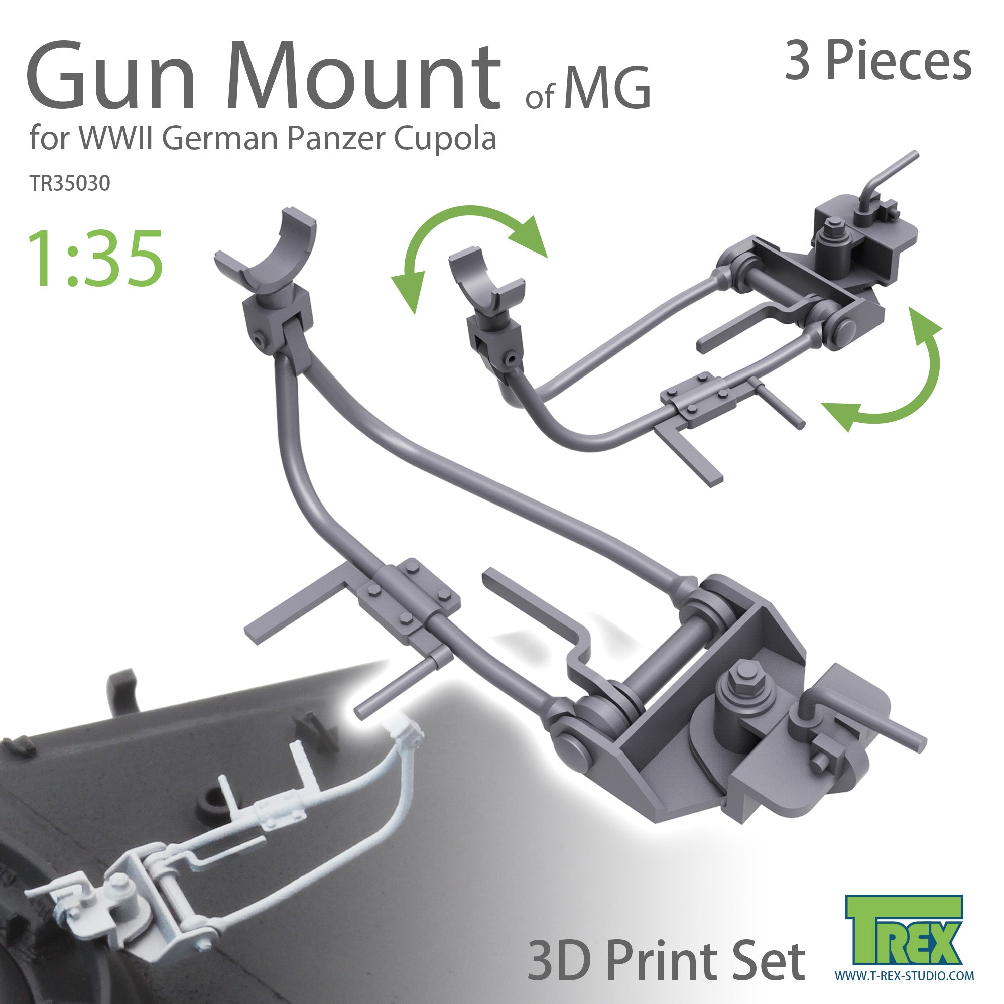t-rex-35030-support-mg-aa-coupole-allemande-1-35-accessoire-3-pi-ces image 1