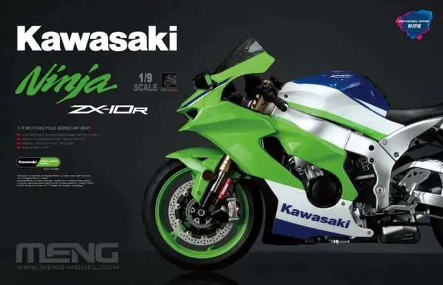 meng-mt007s-kawasaki-ninja-zx-10r-maquette-moto-1-9-pr-peinte image 1