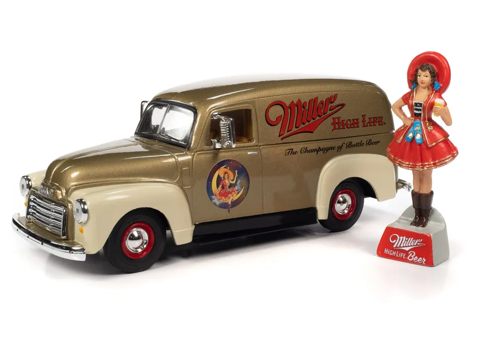 amt-auto-world-1951-gmc-delivery-miniature-1-25-miller-high-life image 1