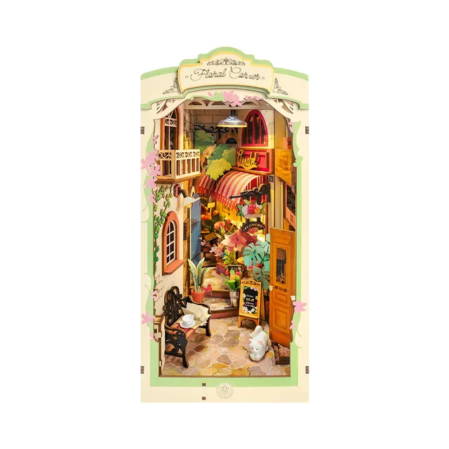 rolife-tgb09-floral-corner-book-nook-kit-bois-fleurs image 1