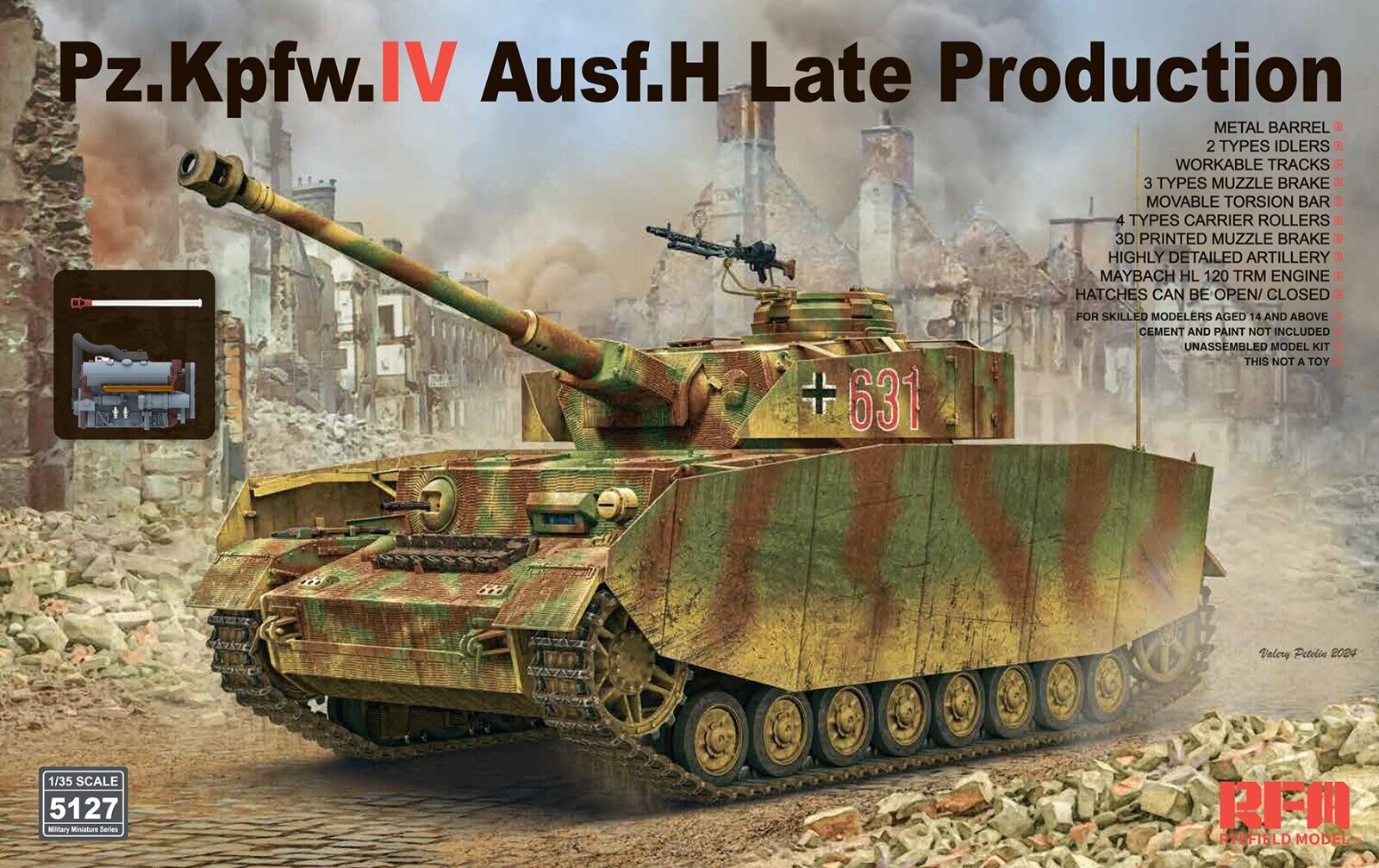 rye-field-5127-maquette-panzer-iv-ausf-h-1-35-ww2-m-tal image 1