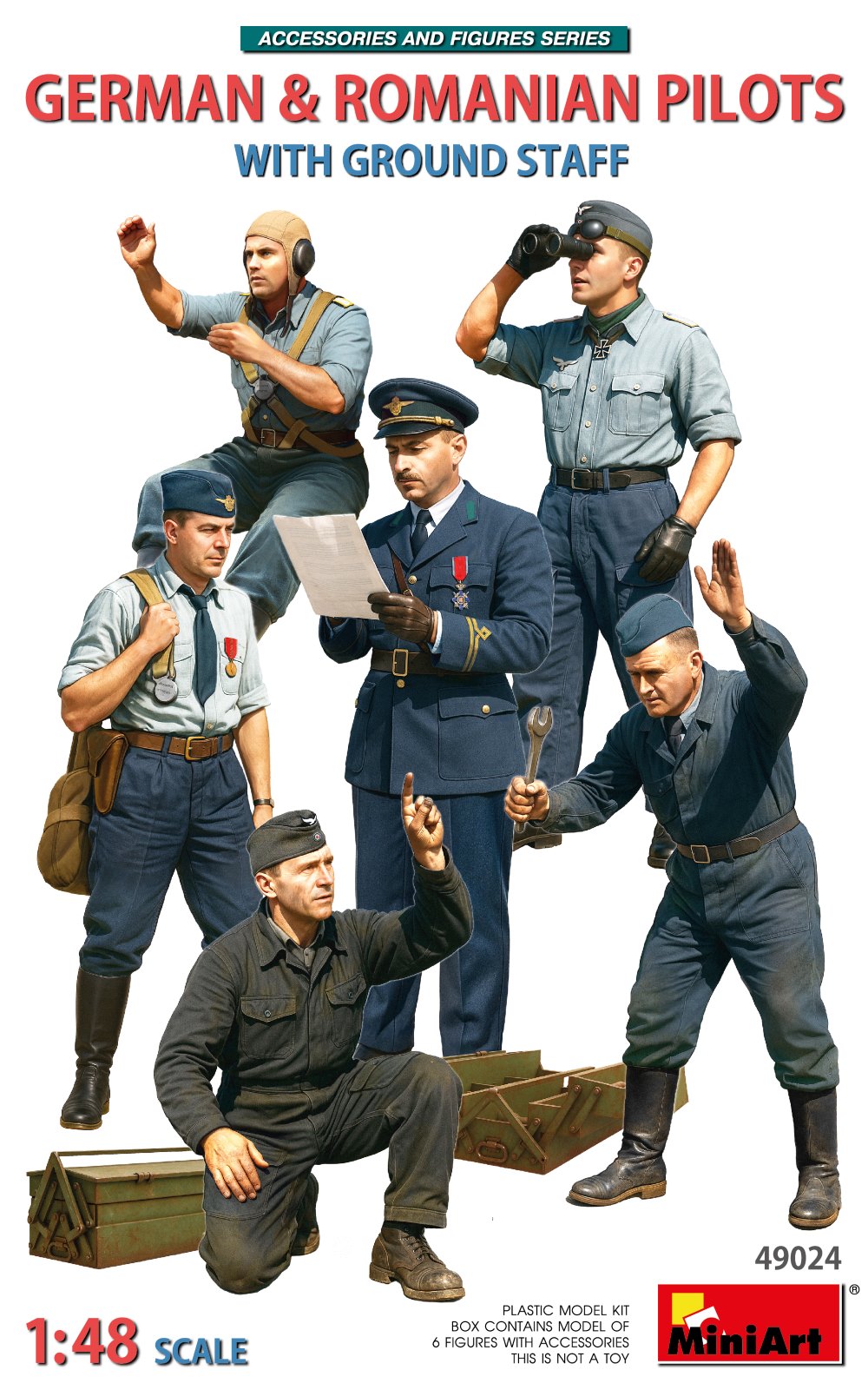 miniart-49024-pilotes-allemands-roumains-figurines-1-48-wwii image 1