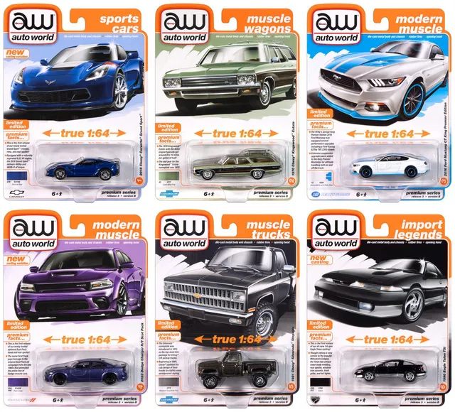 auto-world-premium-release-3-coffret-miniature-1-64-set-b-6-pcs image 1