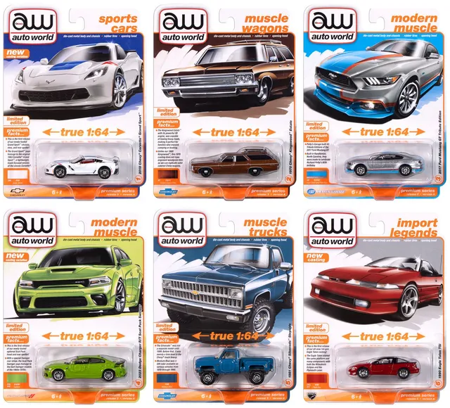 auto-world-premium-release-3-coffret-miniature-1-64-set-a-6-pcs image 1