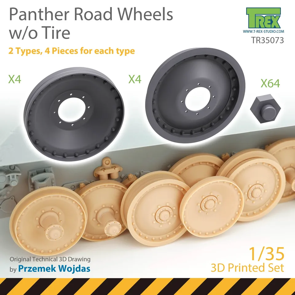 t-rex-35073-panther-roues-galets-1-35-sans-pneu-8-pi-ces image 1