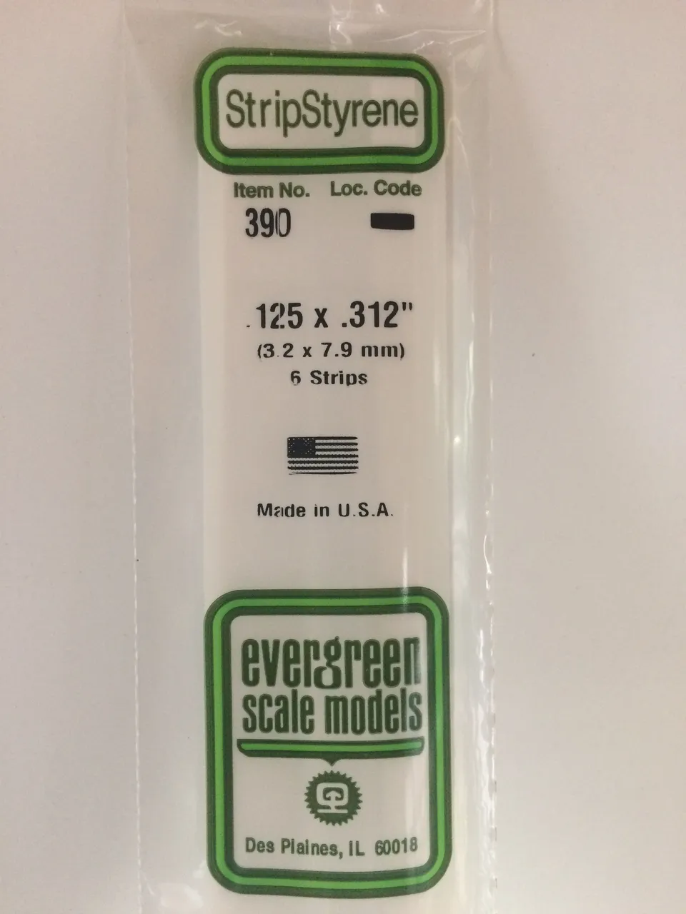 evergreen-strips-390-baguette-blanche-3-2x7-9-mm-6-pi-ces image 1