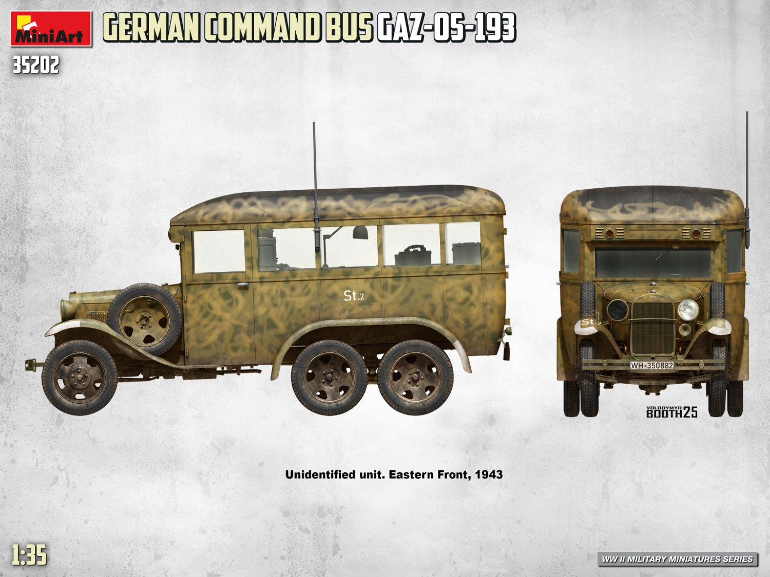 miniart-35202-gaz-05-193-maquette-bus-militaire-1-35-allemand image 2