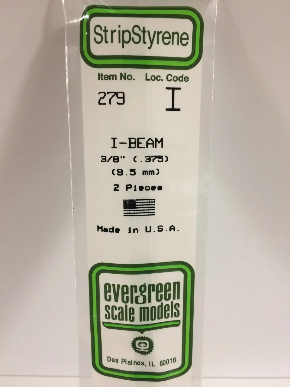 evergreen-shapes-279-poutre-en-i-blanche-9-5-mm-2-pi-ces image 1