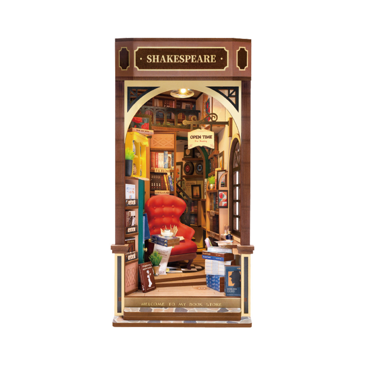 rolife-tgb07-bookstore-book-nook-bois-librairie-miniature image 1