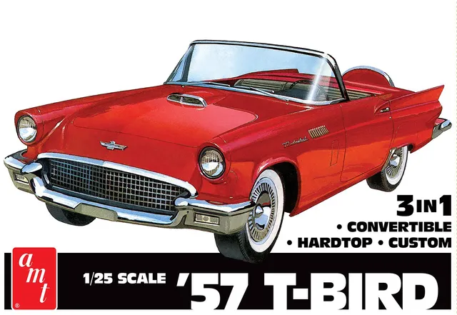 amt-ford-thunderbird-1957-kit-maquette-voiture-1-25-3-en-1 image 1