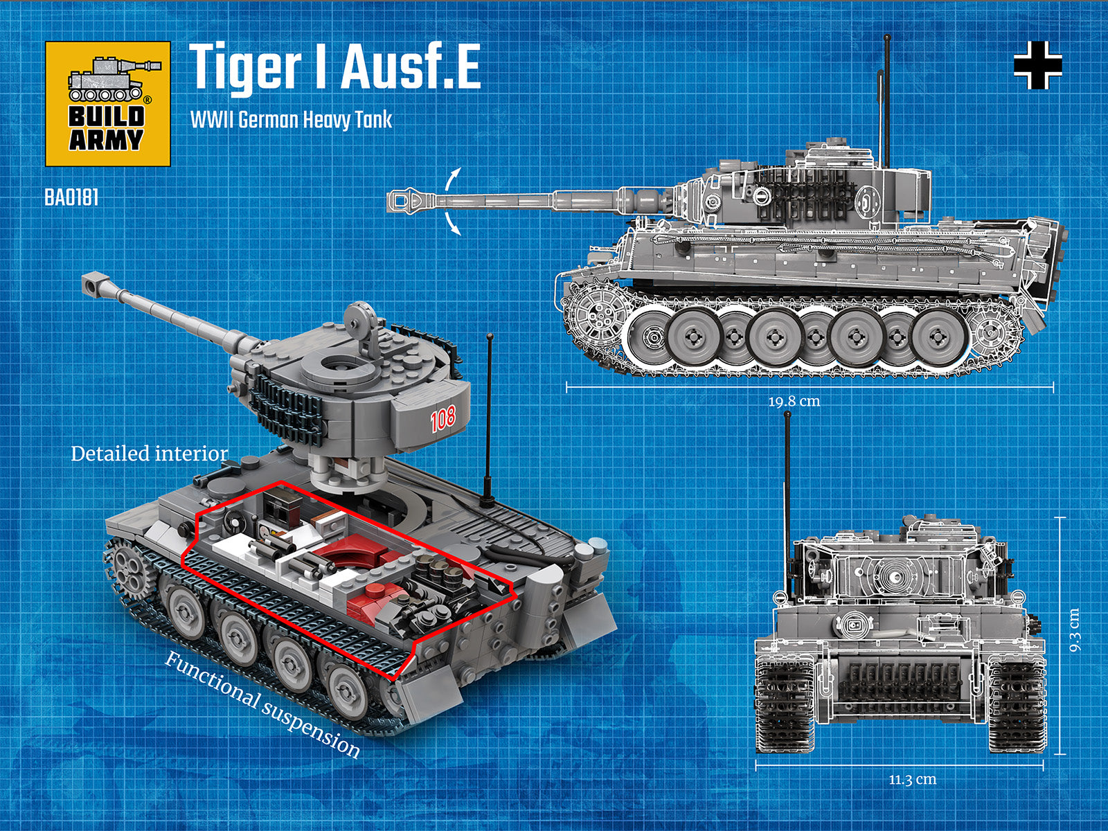 build-army-ba0181-tiger-1-ausf-e-char-briques-1056-pi-ces image 3