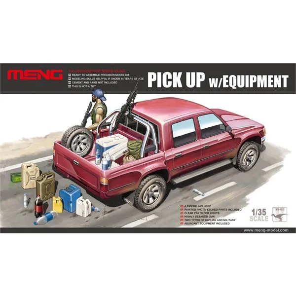 meng-pick-up-maquette-1-35-avec-mitrailleuse-et-figurine image 1