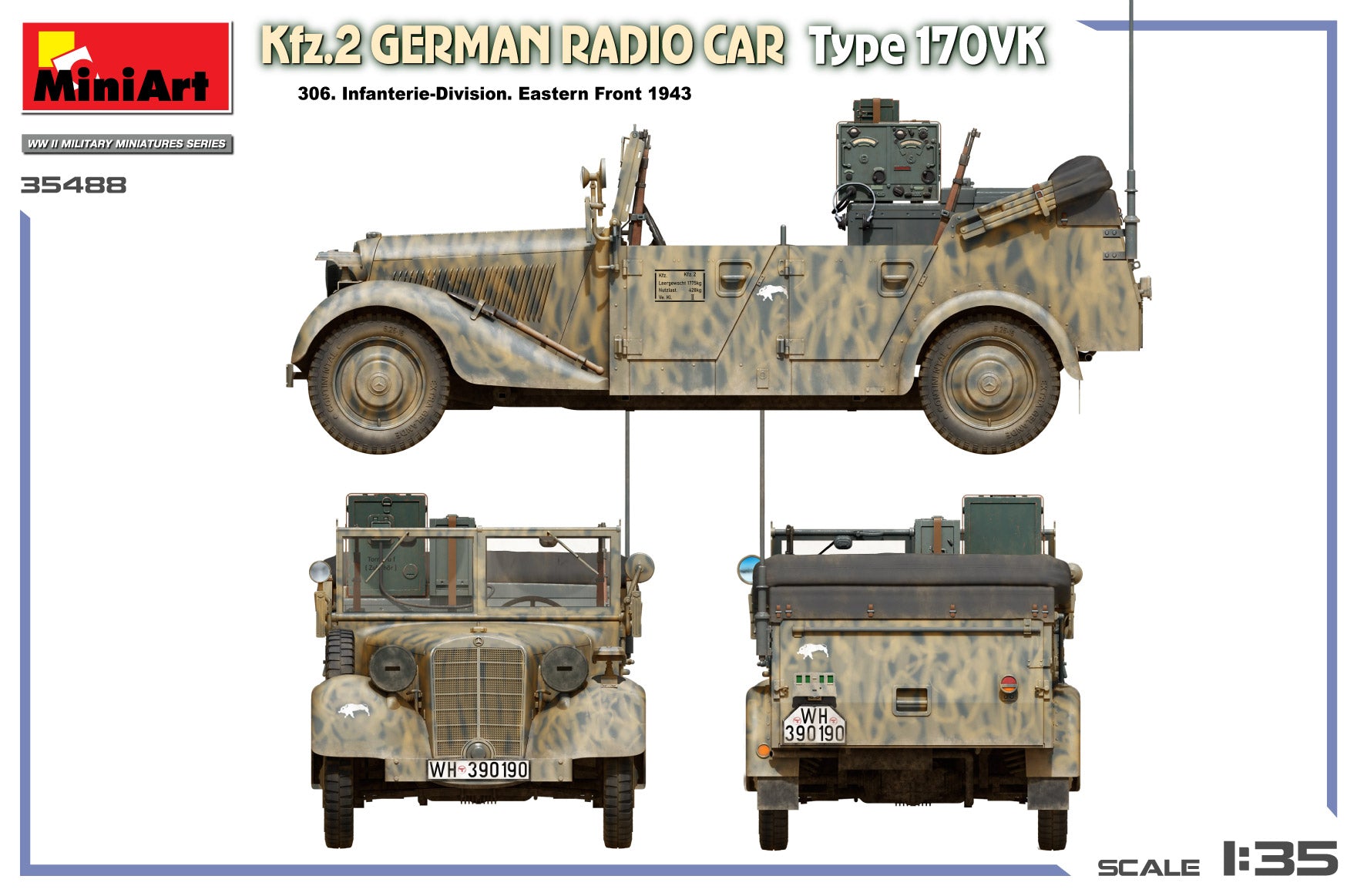 miniart-35488-kfz-2-radio-car-maquette-camion-militaire-1-35-wwii image 2
