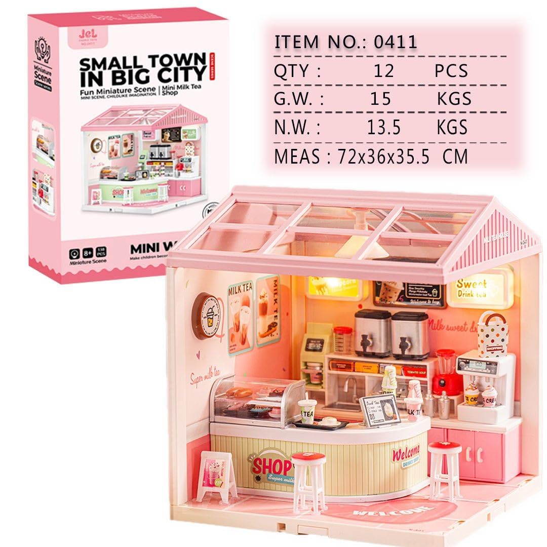 jiaerle-toys-jel-0411-mini-milk-tea-shop-maison-miniature-diy image 4