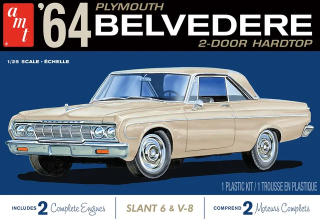 amt-1964-plymouth-belvedere-slant-6-1-25-maquette-2-moteurs image 1