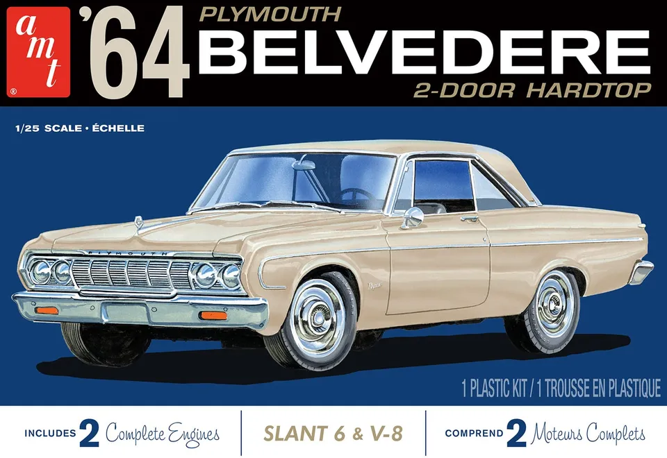 amt-1964-plymouth-belvedere-slant-6-1-25-maquette-2-moteurs image 1