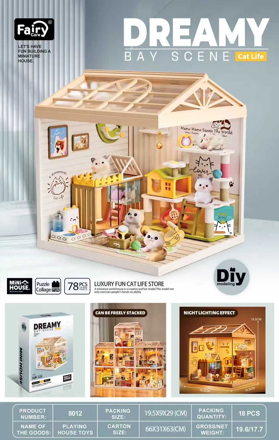 fairy-care-fc-dbs8012-dreamy-bay-scene-maison-miniature-chat-cat-life image 1