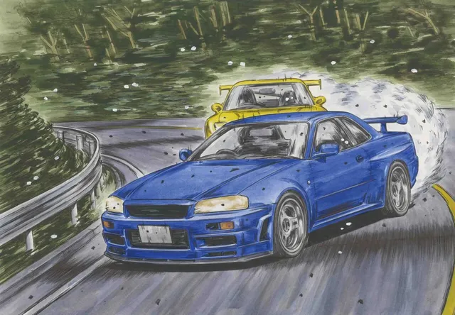 fujimi-183909-initial-d-skyline-gt-r-bnr34-maquette-1-24-hoshino image 1