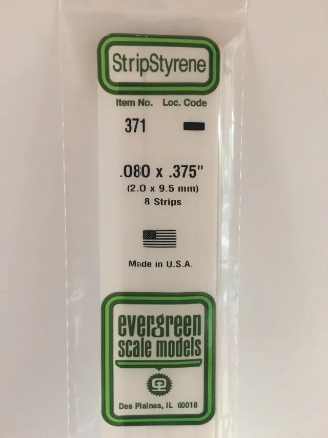 evergreen-strips-371-baguette-plate-2x9-5-mm-lot-8 image 1