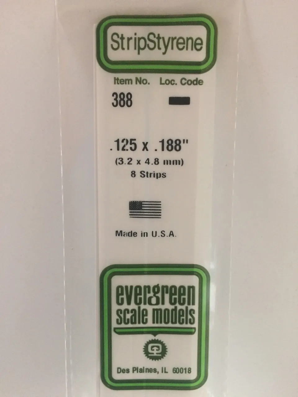 evergreen-strips-388-baguette-plastique-blanc-3-2x4-8-mm-8-pcs image 1