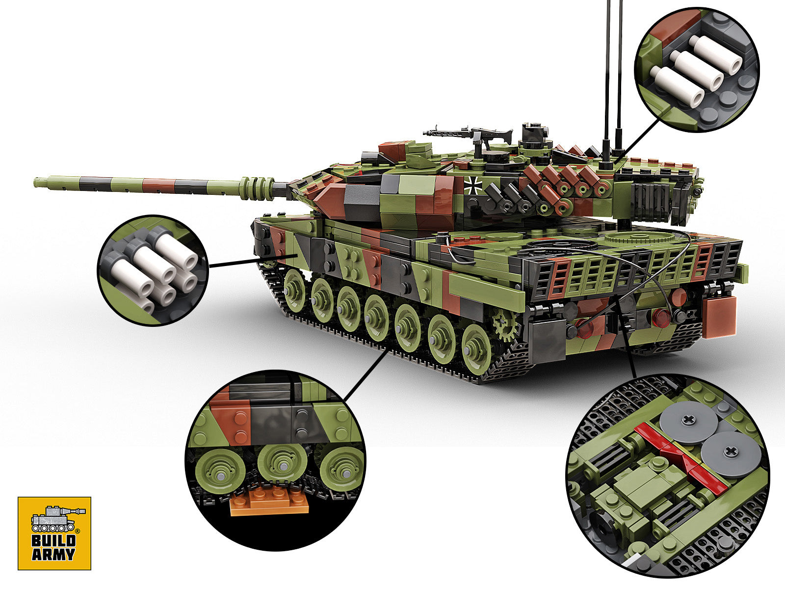 build-army-bam001-leopard-2a6-char-briques-1390-pcs image 2