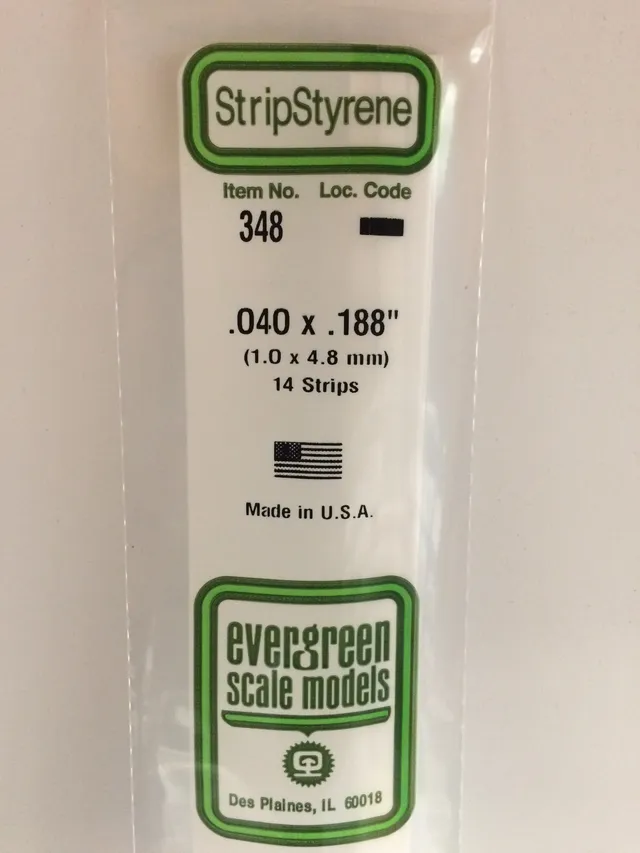 evergreen-strips-348-baguette-plastique-blanche-1x4-8-mm-14-pcs image 1