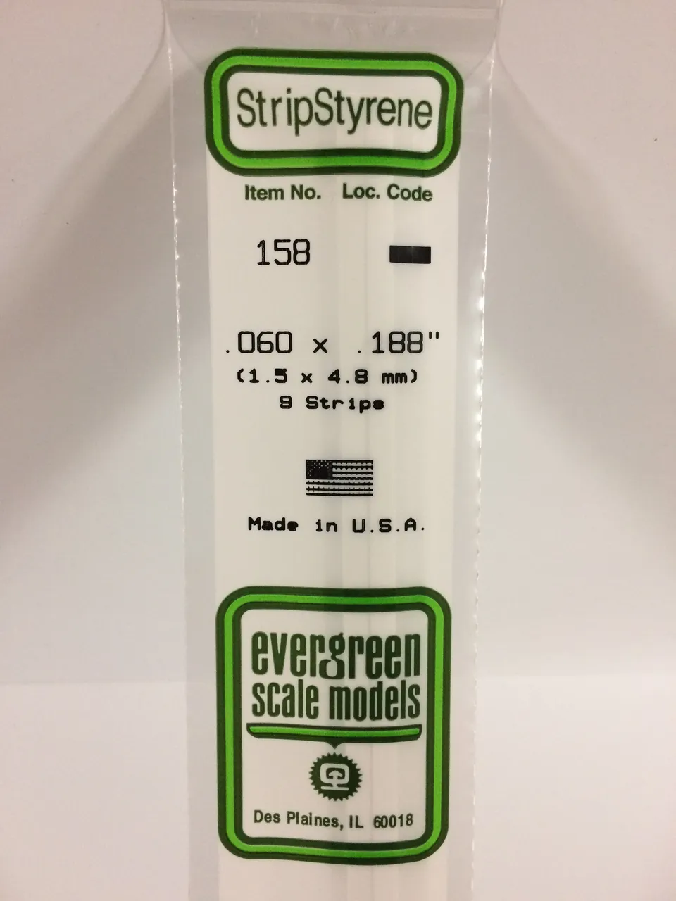 evergreen-strips-158-baguette-plastique-blanc-1-5x4-8-mm-9-pcs image 1