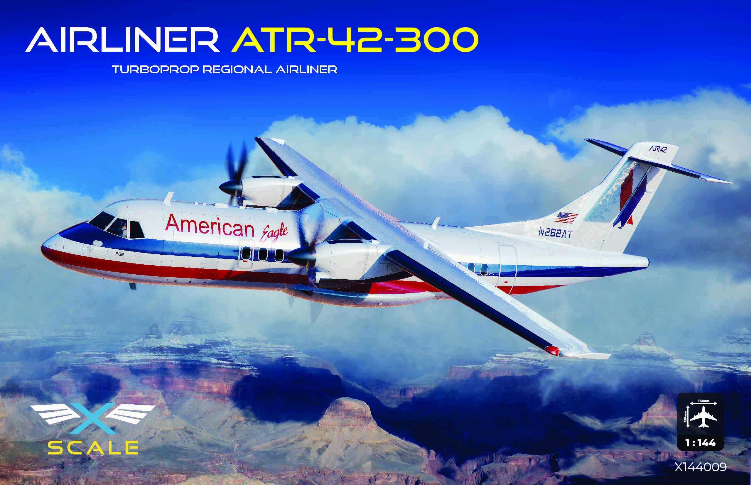x-scale-atr-42-300-american-eagle-maquette-avion-ligne image 1