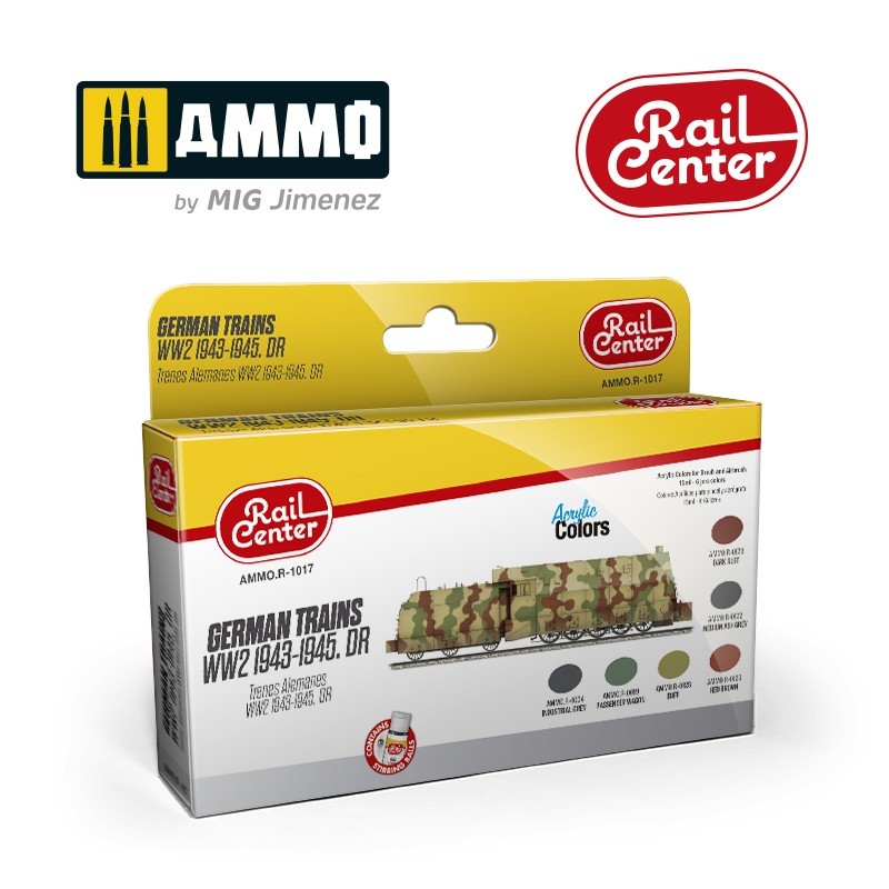ammo-r-1017-rail-center-peinture-train-allemand-6-pots image 1