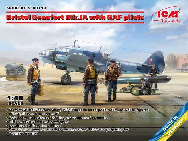 icm-48313-bristol-beaufort-mk-ia-1-48-avion-raf-pilotes image 1