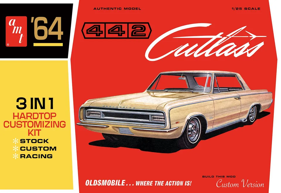 amt-1964-olds-cutlass-442-hardtop-1-25-maquette-3-en-1 image 1