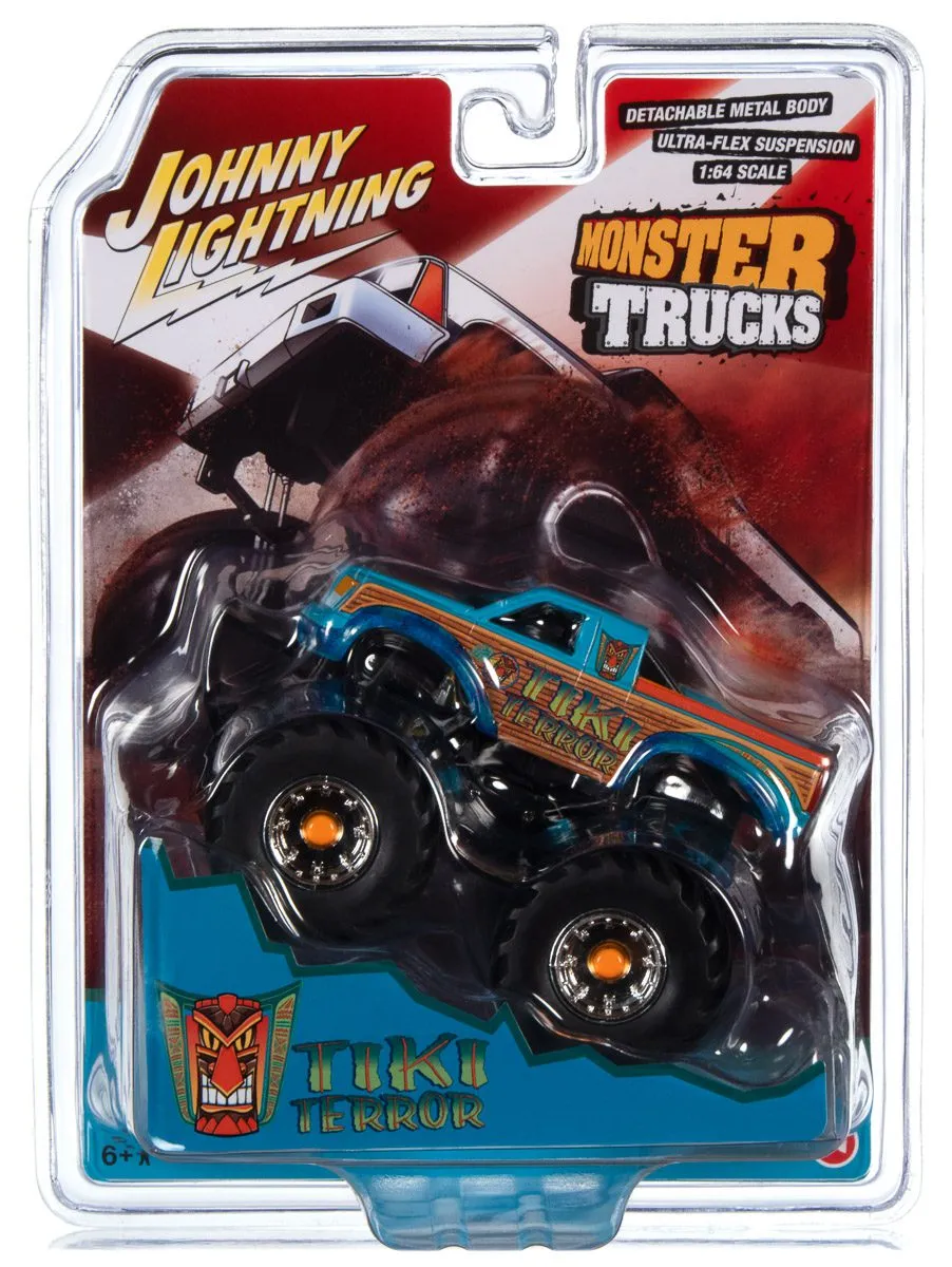 johnny-lightning-tiki-terror-monster-truck-miniature-1-64-pneus-noirs image 1