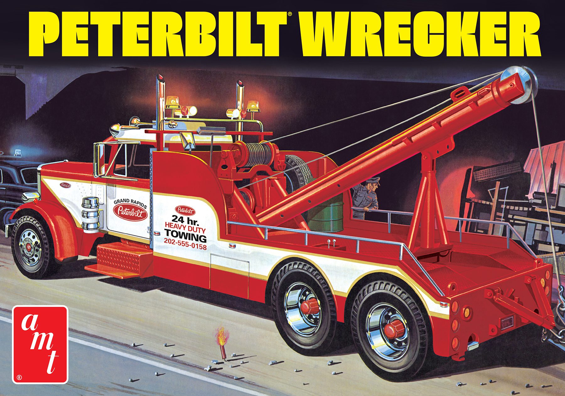 amt-peterbilt-359-wrecker-kit-maquette-camion-1-25-d-panneuse image 1
