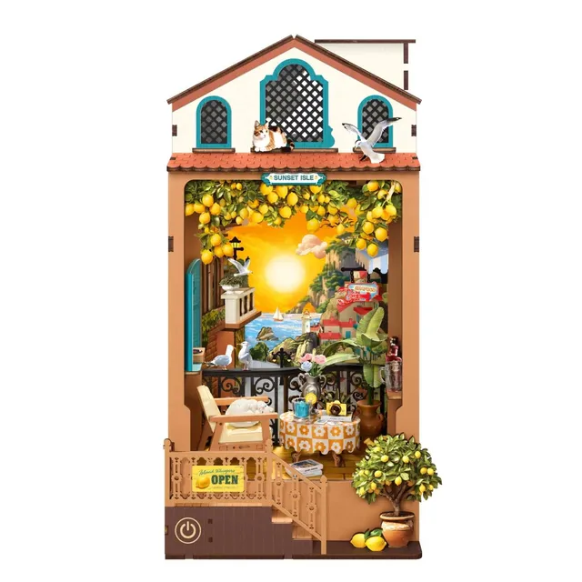 robotime-tgb18-sunset-isle-book-nook-bois-3d image 1