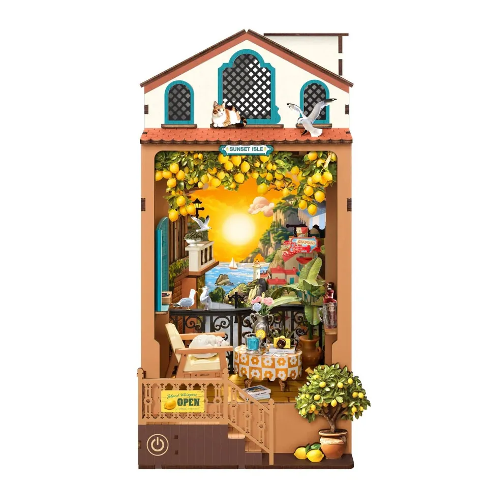 robotime-tgb18-sunset-isle-book-nook-bois-3d image 1