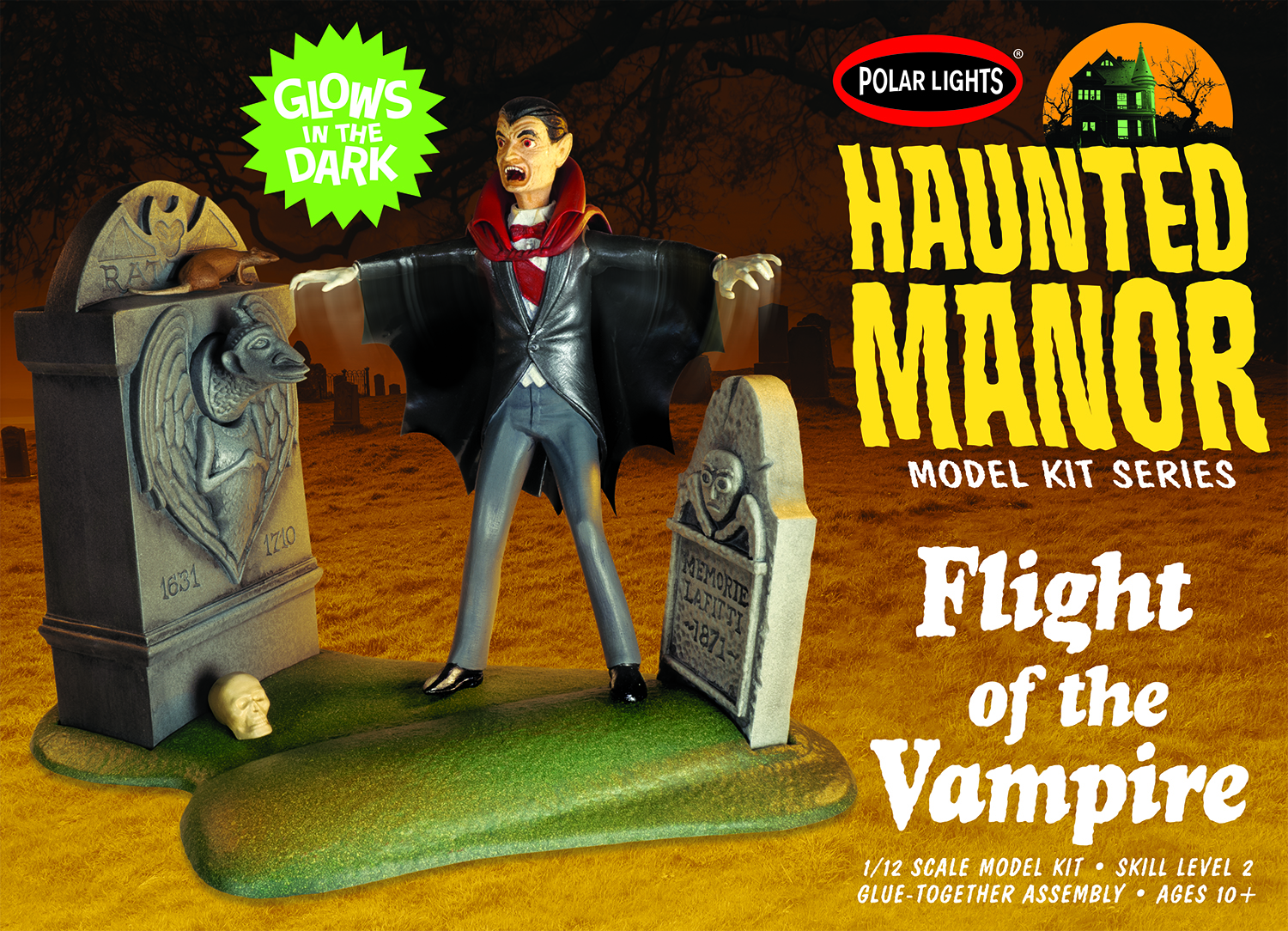 amt-polar-lights-haunted-manor-flight-of-the-vampire-maquette-1-12-phosphorescen image 1