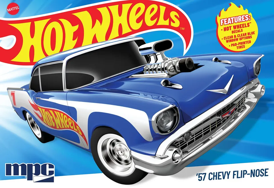 mpc-1957-chevy-sedan-flip-nose-maquette-voiture-1-25-hot-wheels image 1