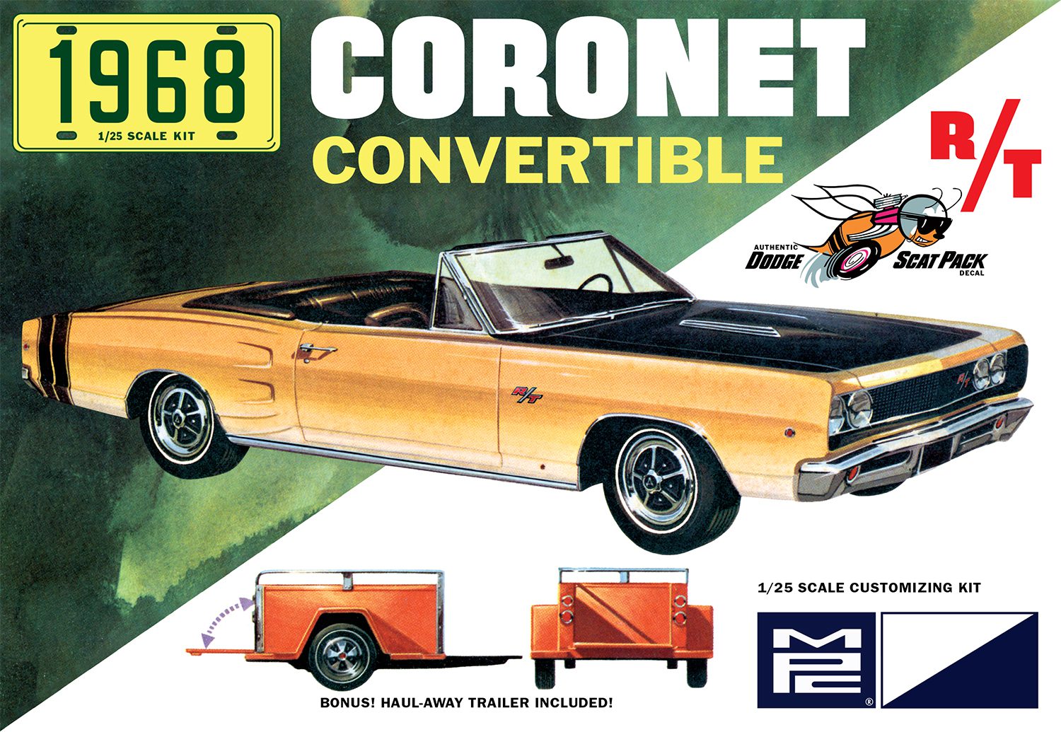 mpc-1968-dodge-coronet-cabriolet-remorque-1-25-maquette image 1