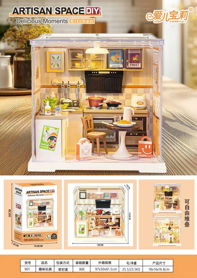 aierbaoli-abl-asd901-delicious-moments-cuisine-miniature-led-103-pi-ces image 1