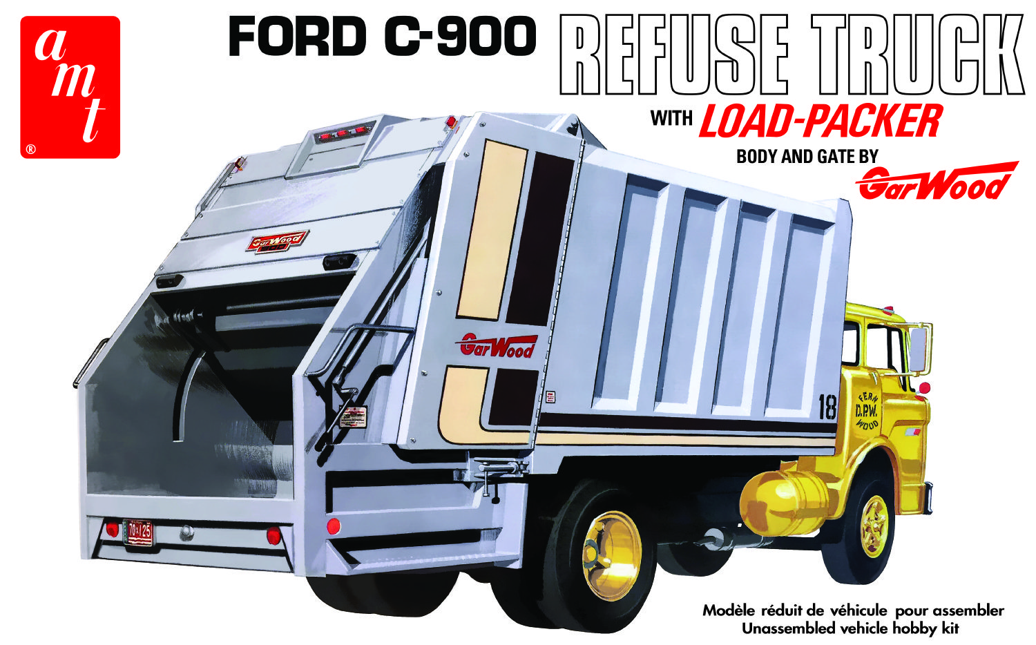 amt-ford-c-900-gar-wood-maquette-camion-poubelle-1-25-250-pi-ces image 1