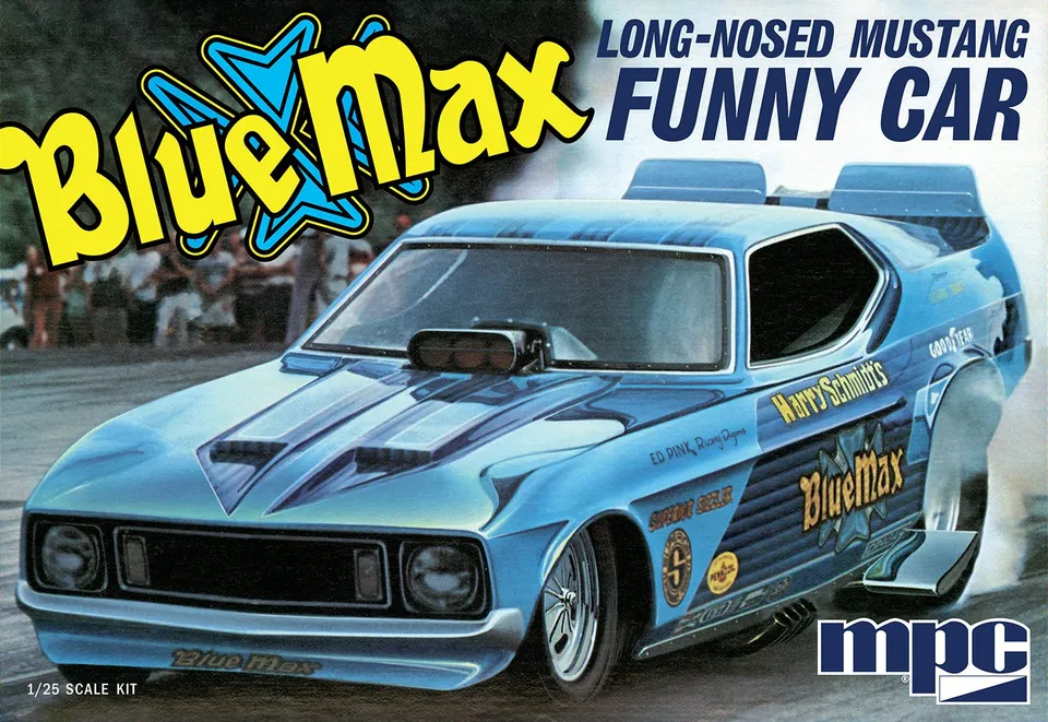 mpc-blue-max-mustang-funny-car-maquette-dragster-1-25 image 1