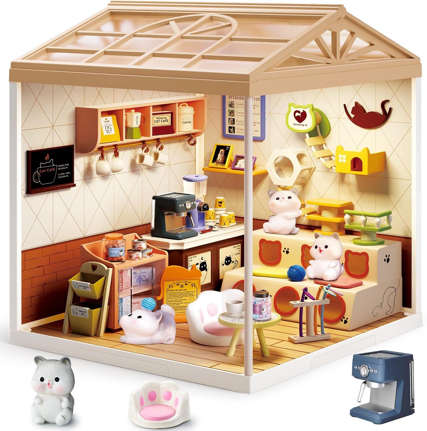fairy-care-dreamy-bay-maison-miniature-cat-cafe-145-pi-ces image 2