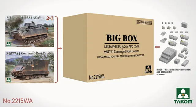 takom-2215wa-m113a1-m577a1-big-box-maquette-1-35 image 1