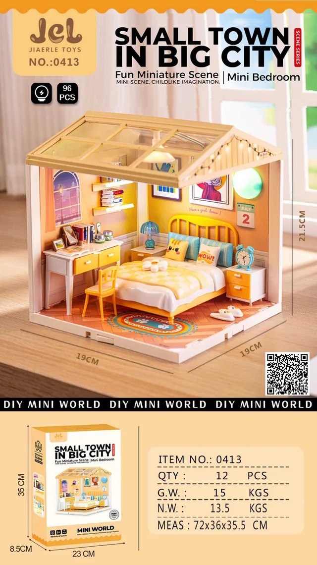 jiaerle-toys-jel-0413-mini-bedroom-maison-miniature-diy-chambre image 1