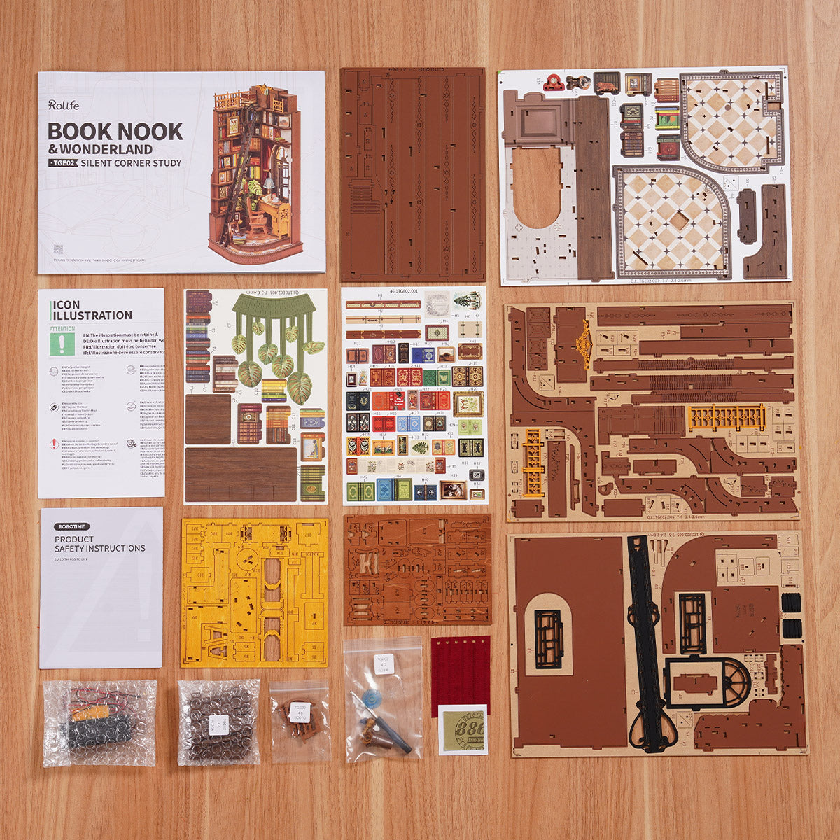 robotime-rolife-tge02-silent-corner-kit-book-nook-bureau image 3