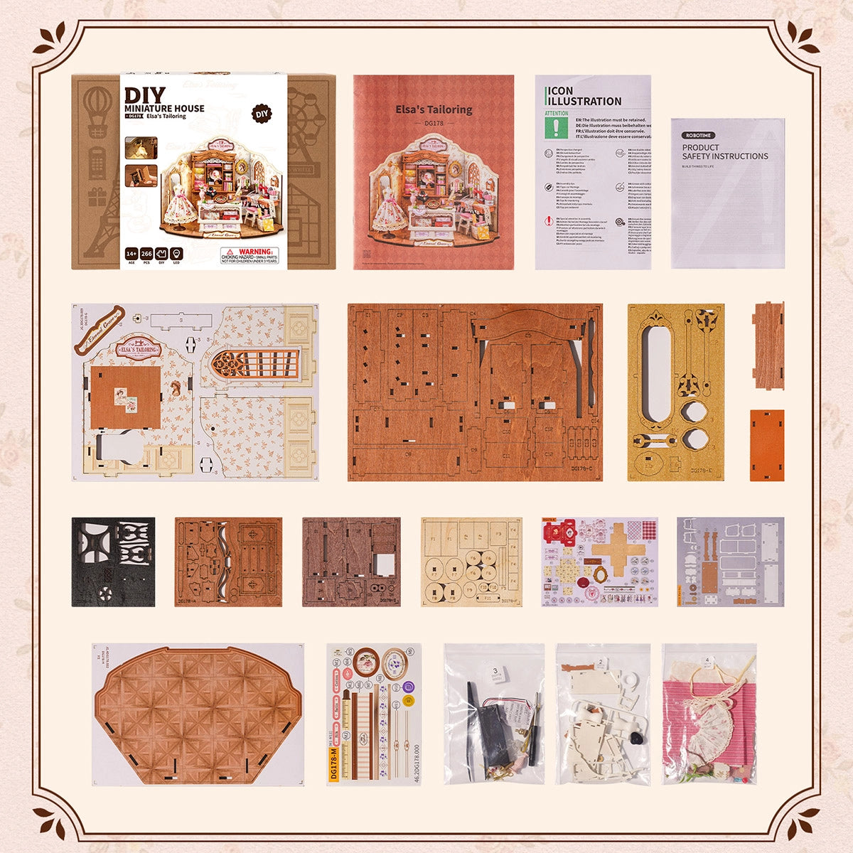 robotime-dg178-atelier-couture-elsa-s-tailoring-puzzle-bois-3d image 3