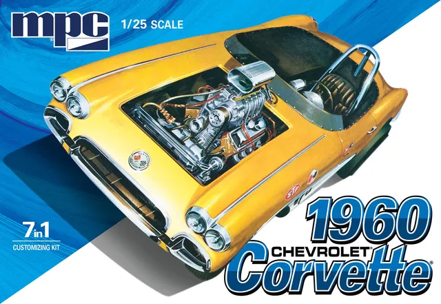 mpc-1960-chevy-corvette-7-en-1-maquette-voiture-1-25 image 1