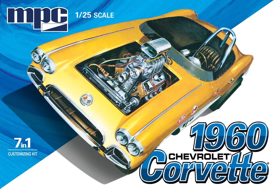 mpc-1960-chevy-corvette-7-en-1-maquette-voiture-1-25 image 1
